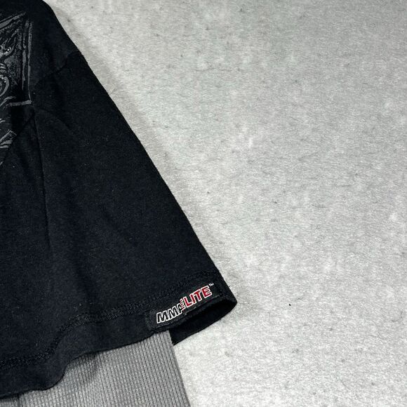 MMA Elite Boxing Black Long-Sleeve Thermal T-Shirt Affliction UFC Tapout LARGE - Picture 6 of 12
